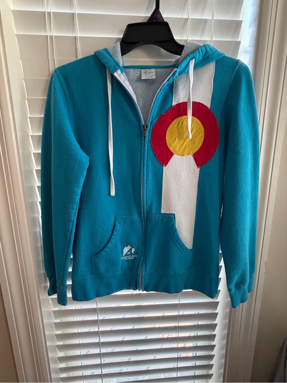 Independent Trading Co Teal Zip Hoodie Jacket with Colorado Emblem